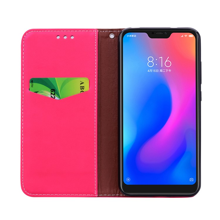 HAT PRINCE Auto-absorbed Stand Leather Cover for Xiaomi Mi A2 Lite / Redmi 6 Pro (China) - Rose-5