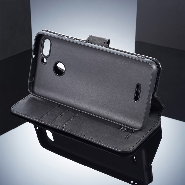 DG.MING Retro Style Leather Wallet Case for Xiaomi Redmi 6 (Dual Camera: 12MP+5MP) - Black-4