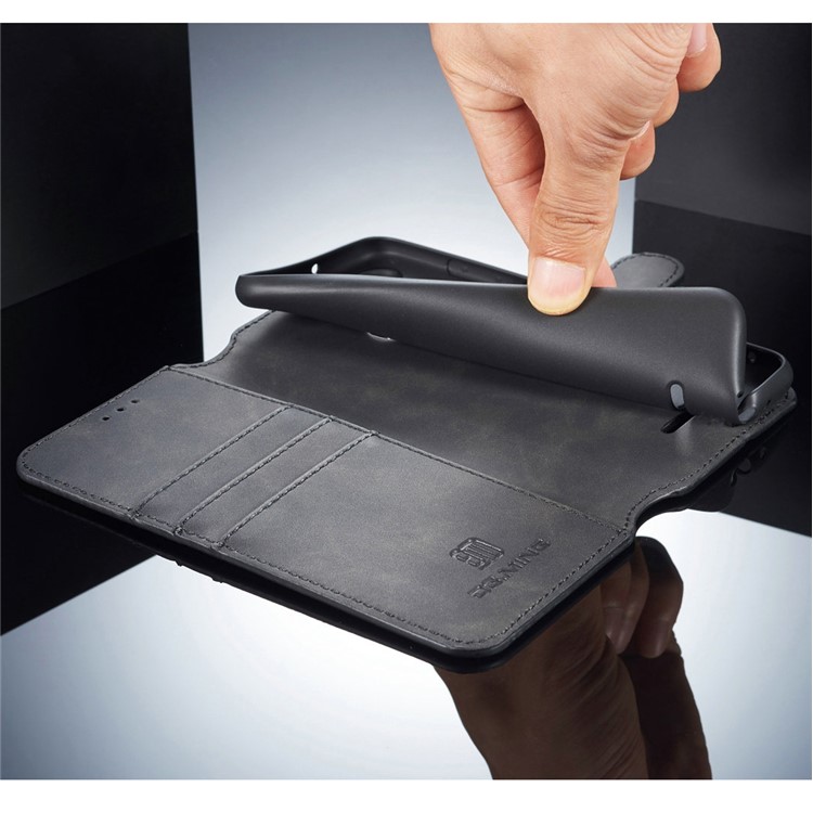 DG.MING Retro Style Leather Wallet Case for Xiaomi Redmi 6 (Dual Camera: 12MP+5MP) - Black-5