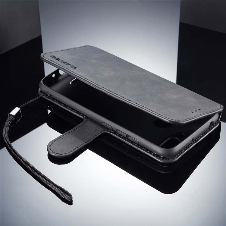 DG.MING Retro Style Leather Wallet Case for Xiaomi Redmi 6 (Dual Camera: 12MP+5MP) - Black-6
