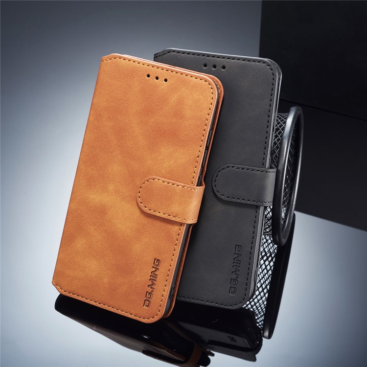 DG.MING Retro Style Leather Wallet Case for Xiaomi Redmi 6 (Dual Camera: 12MP+5MP) - Black-9