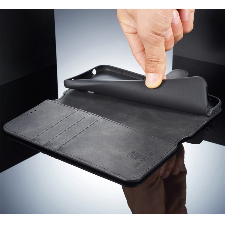 DG.MING Retro Style Leather Wallet Case for Xiaomi Pocophone F1 / Poco F1 in India - Black-5