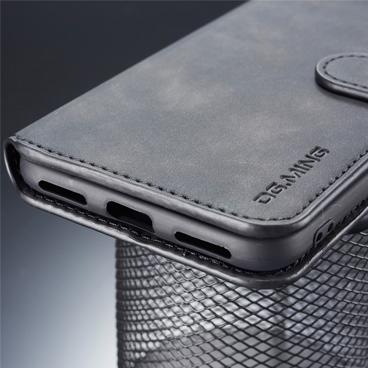 Dg. Case de Billetera de Cuero de Estilo Retro Ming Para Xiaomi Pocophone F1 / Poco F1 en India - Negro