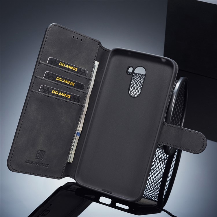 Dg. Case de Billetera de Cuero de Estilo Retro Ming Para Xiaomi Pocophone F1 / Poco F1 en India - Negro