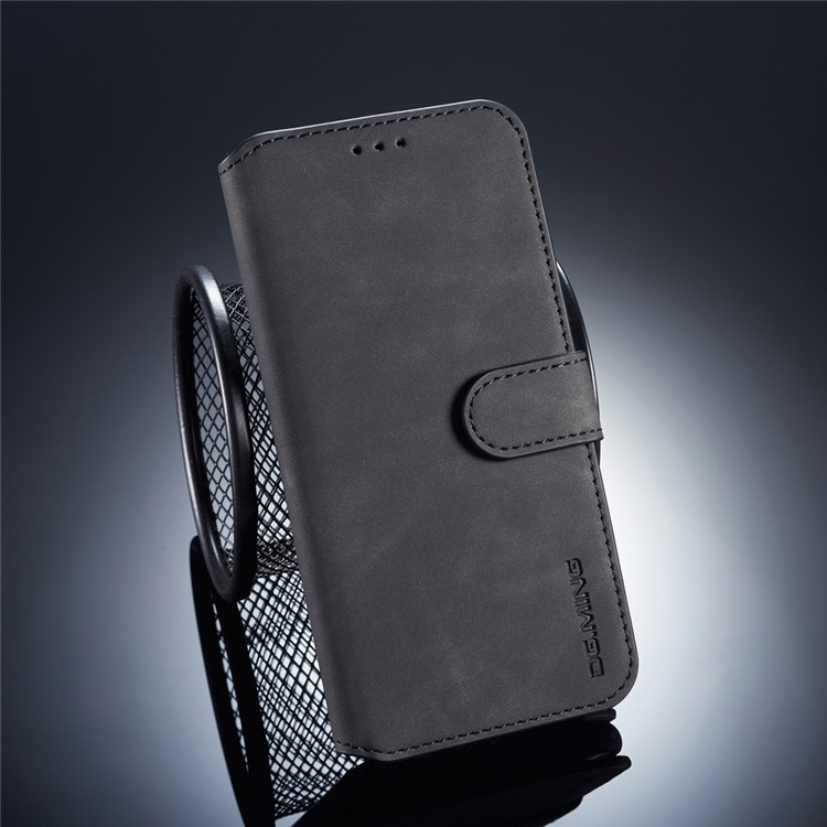 DG.MING Retro Style Leather Wallet Case for Xiaomi Mi 8 (6.21-inch) - Black-1