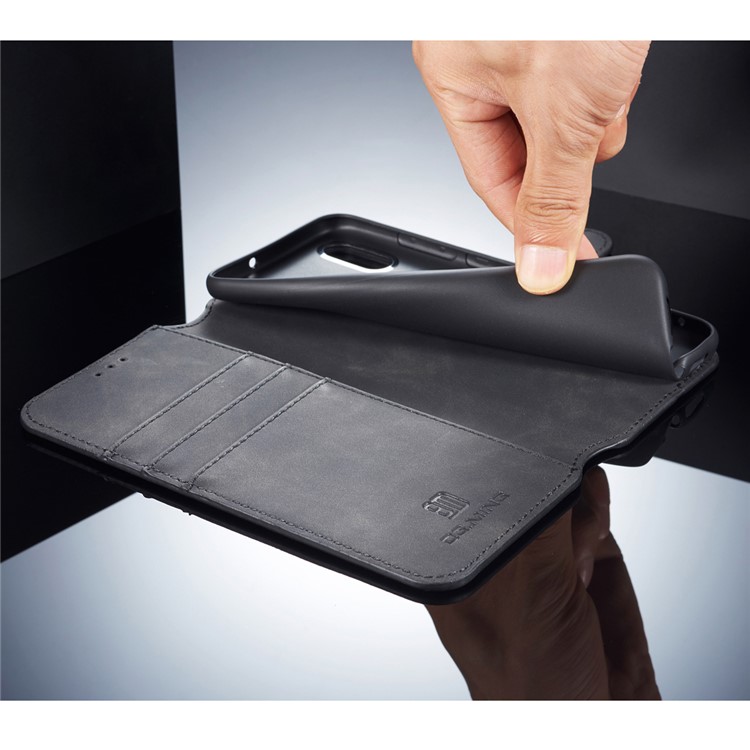 DG.MING Retro Style Leather Wallet Case for Xiaomi Mi 8 (6.21-inch) - Black-5