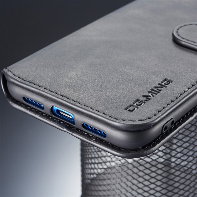 DG.MING Retro Style Leather Wallet Case for Xiaomi Mi 8 (6.21-inch) - Black-7