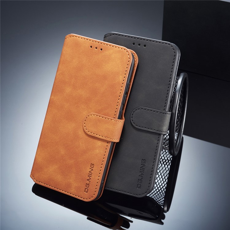 DG.MING Retro Style Leather Wallet Case for Xiaomi Mi 8 (6.21-inch) - Black-9