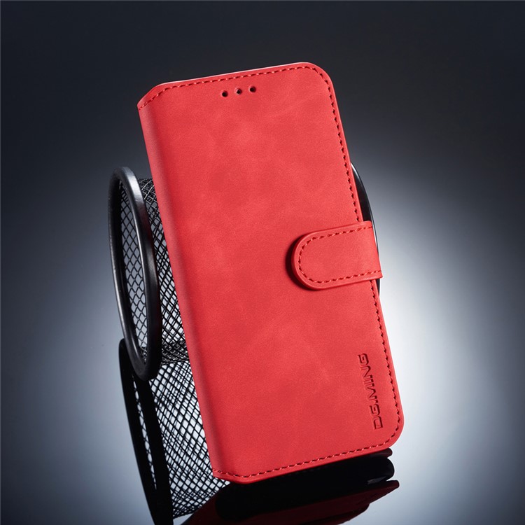 DG.MING Retro Style Leather Wallet Case Cover for Xiaomi Mi 8 (6.21-inch) - Red-1
