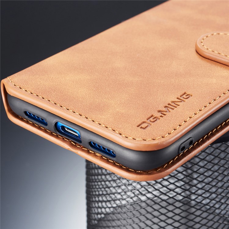 DG.MING Retro Style Leather Wallet Phone Case for Xiaomi Mi 8 (6.21-inch) - Brown-7