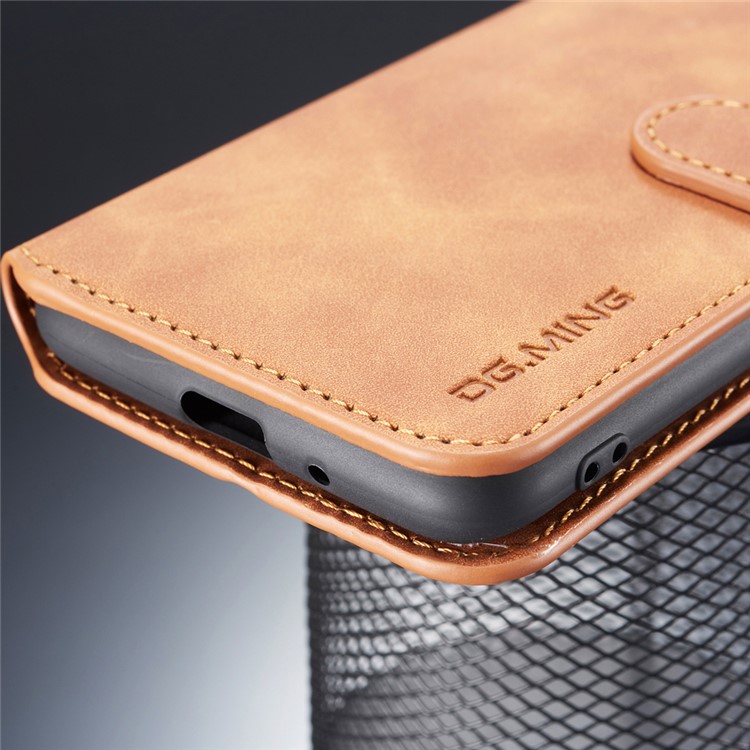 DG.MING Retro Style Leather Stand Mobile Cover for Xiaomi Redmi 6A (Single 12MP Rear Camera) - Brown-7
