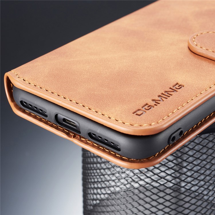 DG.MING Retro Style Leather Stand Phone Casing for Xiaomi Redmi Note 6 Pro - Brown-7