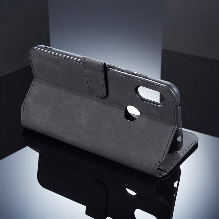 DG.MING Retro Style Wallet Leather Stand Case for Xiaomi Mi A2 Lite / Redmi 6 Pro (China) - Black-3