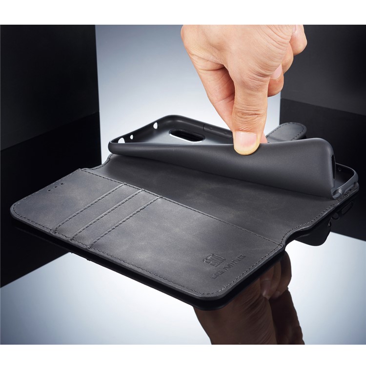 DG.MING Retro Style Wallet Leather Stand Case for Xiaomi Mi A2 Lite / Redmi 6 Pro (China) - Black-5