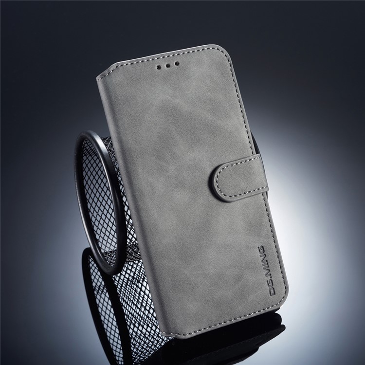 DG.MING Retro Style Wallet Leather Stand Cover for Xiaomi Mi A2 Lite / Redmi 6 Pro (China) - Grey-1