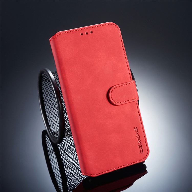 DG.MING Retro Style Wallet Leather Stand Shell for Xiaomi Mi A2 Lite / Redmi 6 Pro (China) - Red-1