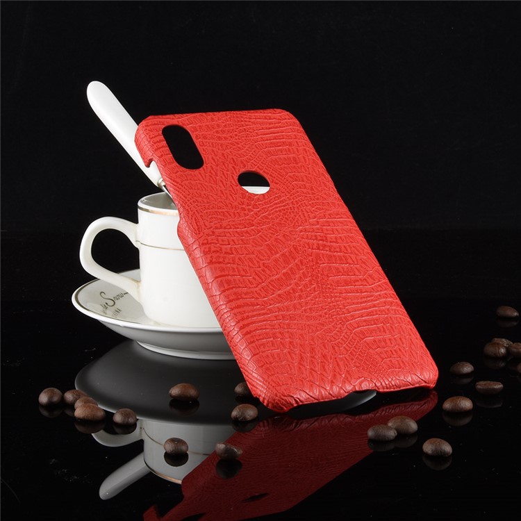 Crocodile Texture PU Leather Coated Plastic Case for Xiaomi Mi Mix 3 - Red-3