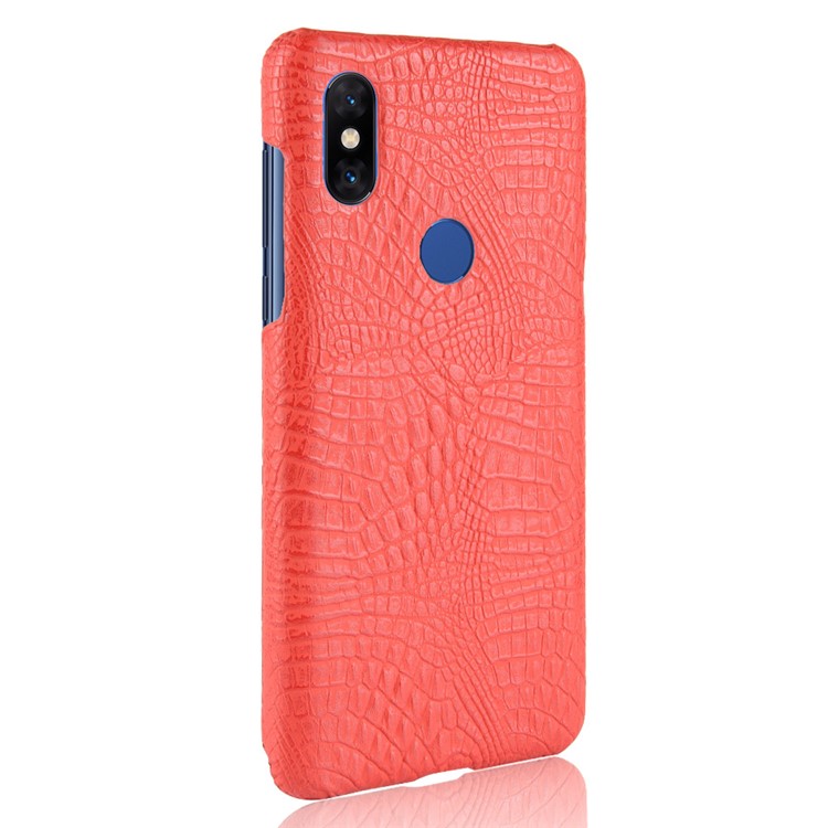 Crocodile Texture PU Leather Coated Plastic Case for Xiaomi Mi Mix 3 - Red-5