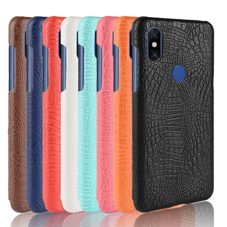 Crocodile Texture PU Leather Coated Plastic Case for Xiaomi Mi Mix 3 - Red-6