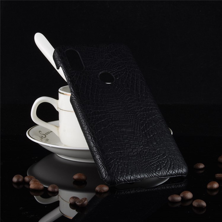 Crocodile Texture PU Leather Coated Plastic Shell for Xiaomi Mi Mix 3 - Black-2