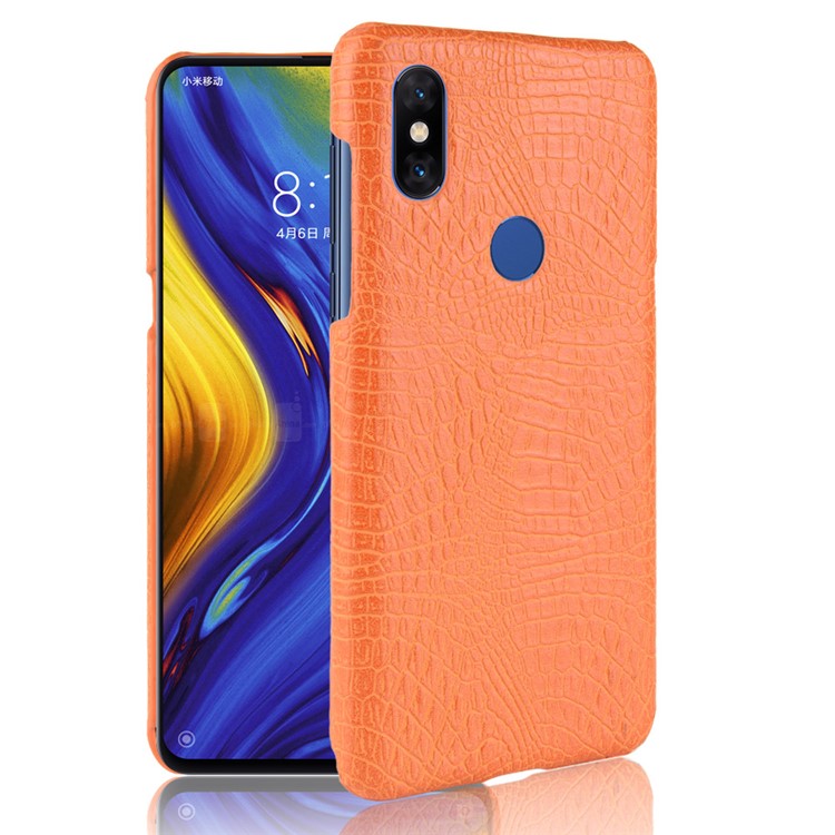 Crocodile Texture PU Leather Coated PC Cell Phone Cover for Xiaomi Mi Mix 3 - Orange-1