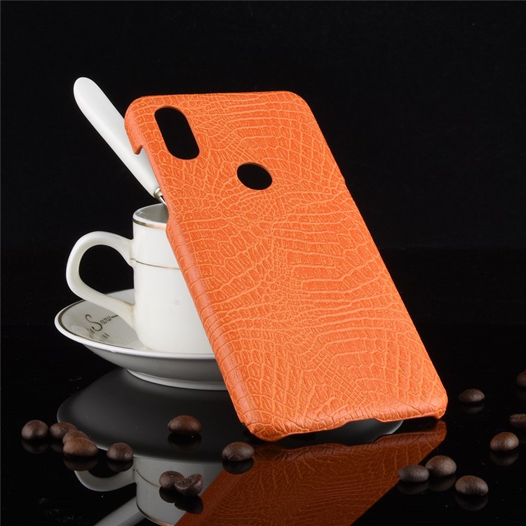 Crocodile Texture PU Leather Coated PC Cell Phone Cover for Xiaomi Mi Mix 3 - Orange-2