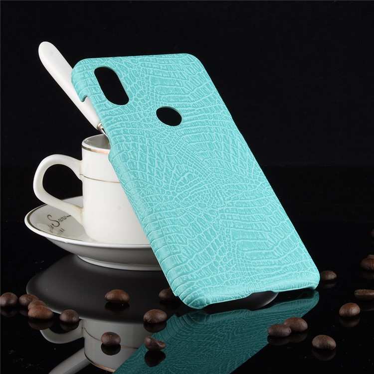 Crocodile Texture PU Leather Mobile Case for Xiaomi Mi Mix 3 - Cyan-2