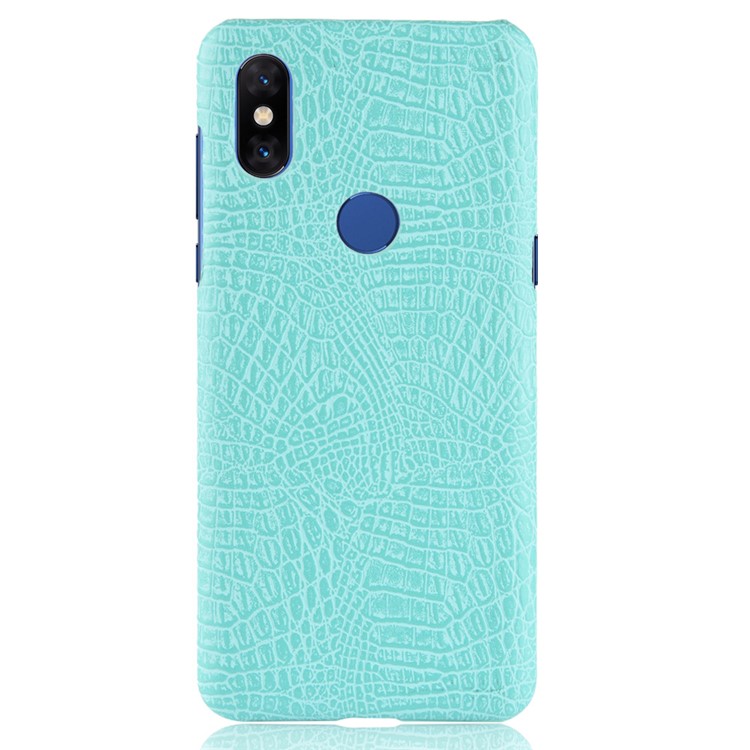 Crocodile Texture PU Leather Mobile Case for Xiaomi Mi Mix 3 - Cyan-3