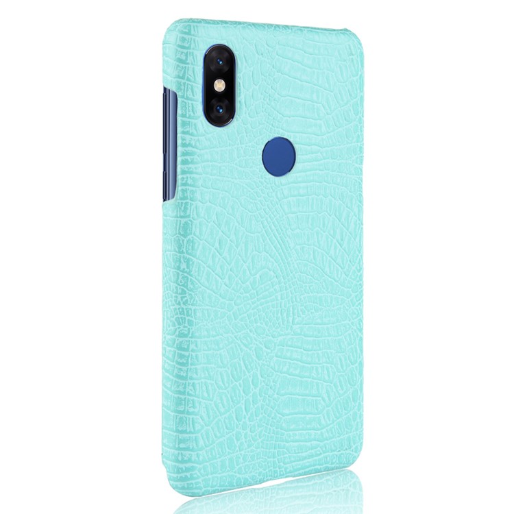 Crocodile Texture PU Leather Mobile Case for Xiaomi Mi Mix 3 - Cyan-4