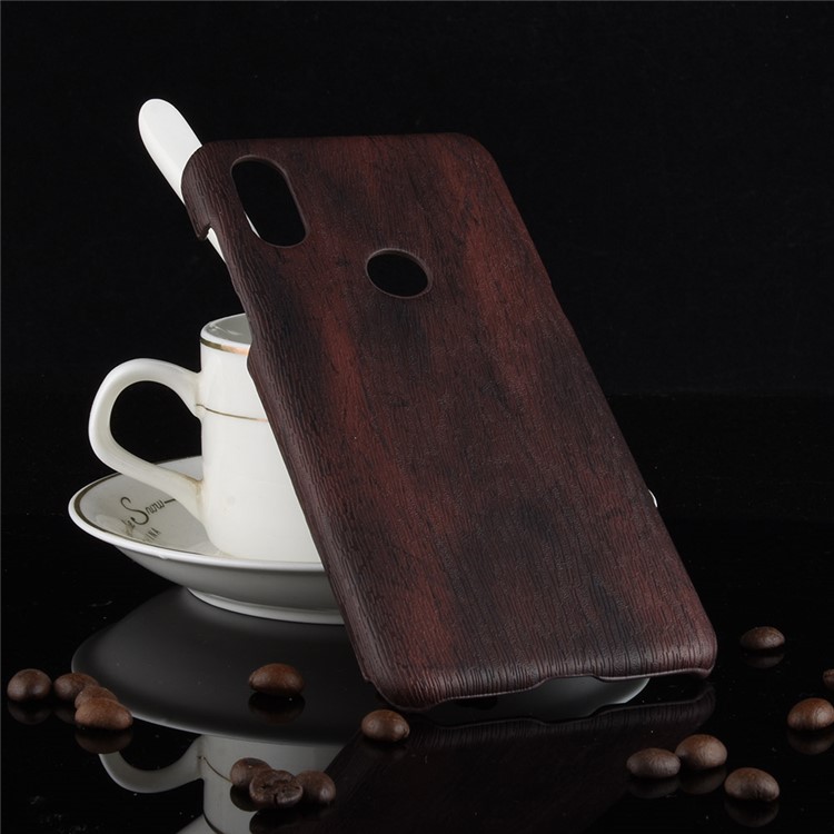 Wood Texture PU Leather Skin PC Cell Phone Case for Xiaomi Mi Mix 3 - Black-2