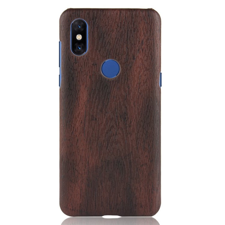 Wood Texture PU Leather Skin PC Cell Phone Case for Xiaomi Mi Mix 3 - Black-3