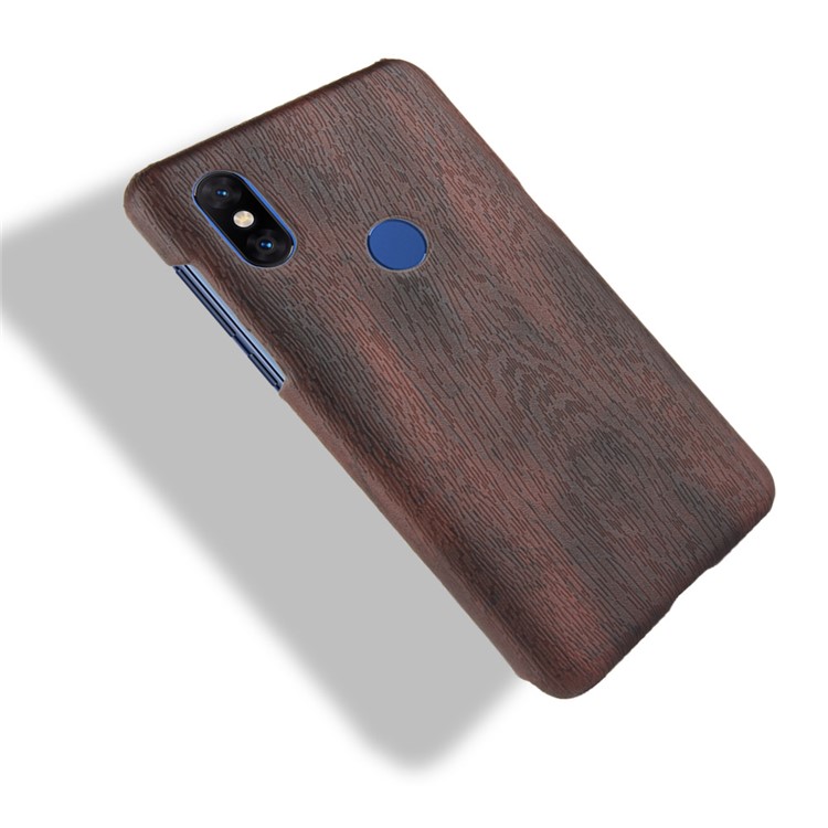 Wood Texture PU Leather Skin PC Cell Phone Case for Xiaomi Mi Mix 3 - Black-5