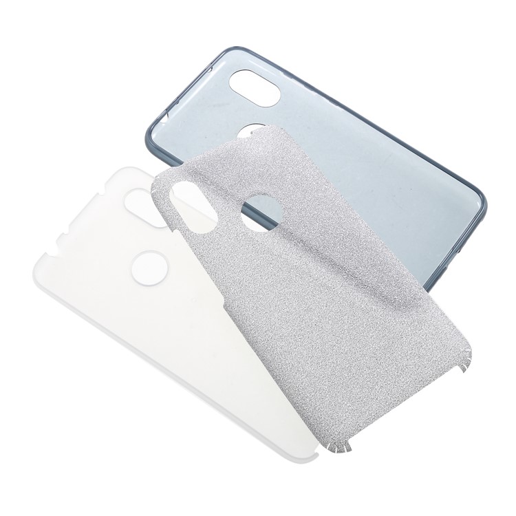 3-in-1 Glittery Powder Paper TPU + PC Combo Mobile Case for Xiaomi Redmi Note 6 Pro - Black-6