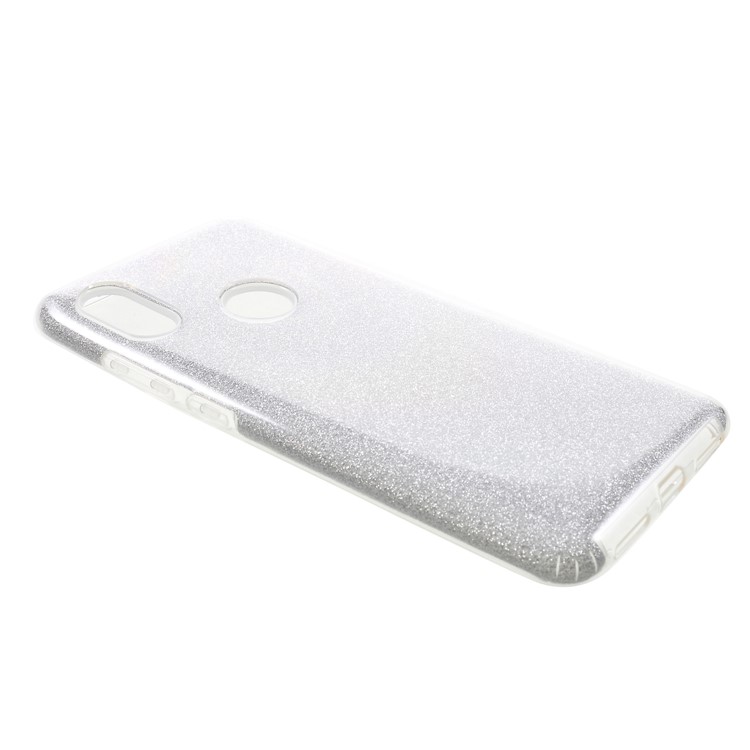 3-in-1 Glittery Powder Paper TPU + PC Combo Mobile Cover for Xiaomi Redmi Note 6 Pro - Silver-2