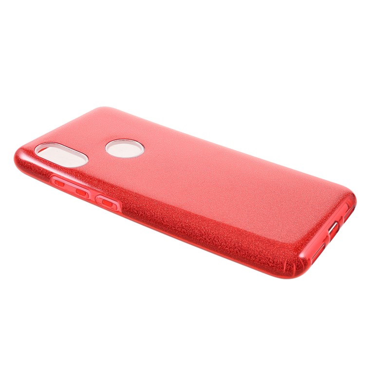 3-in-1 Glittery Powder Paper TPU + PC Combo Mobile Shell for Xiaomi Redmi Note 6 Pro - Red-2