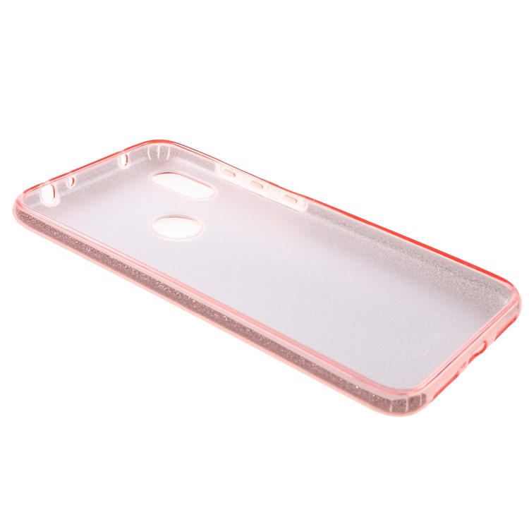 3-in-1 Glittery Powder Paper TPU + PC Hybrid Cover for Xiaomi Redmi Note 6 Pro - Pink-3
