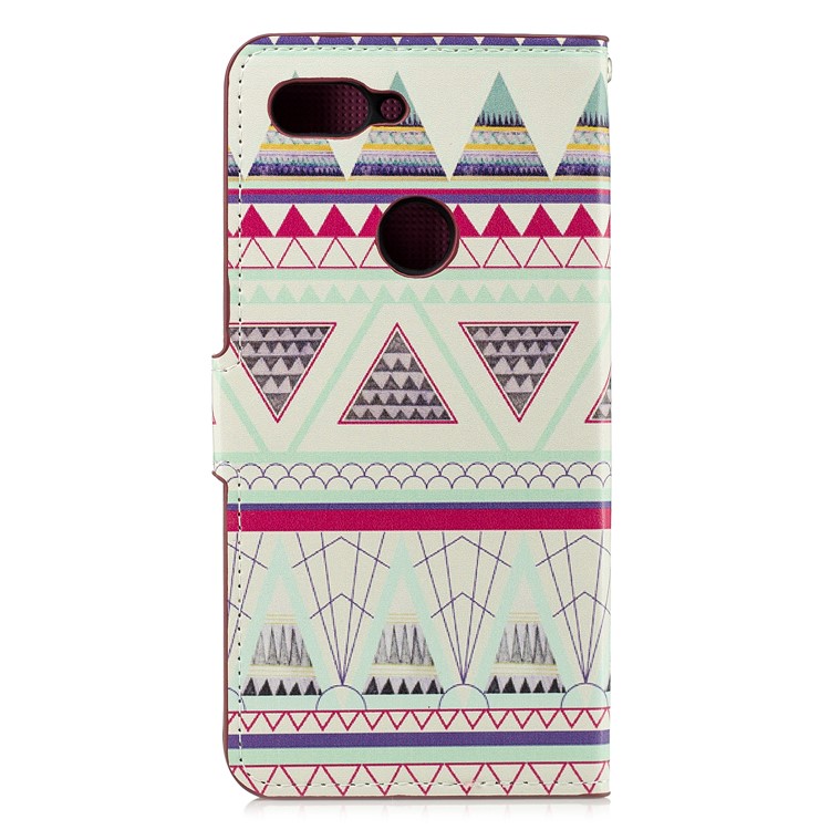 Musterdruck Lederkartensteckplätze Stehen Folio-Gehäuse Für Xiaomi Mi 8 Lite / Mi 8 Jugendliche (mi 8X) - Dreieck-2