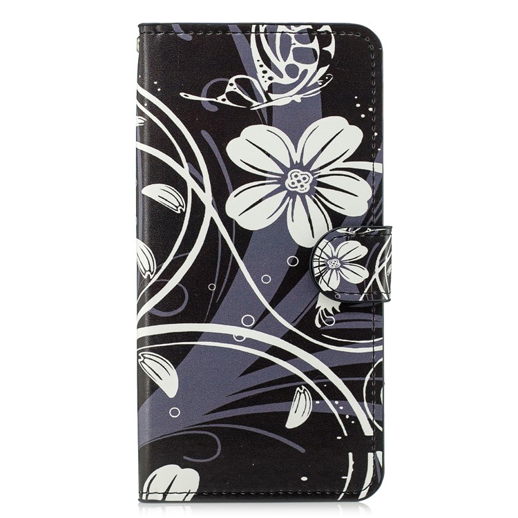 Musterdruck Lederkartensteckplätze Stehen Folio-Case-Schale Für Xiaomi Mi 8 Lite / Mi 8 Jugendliche (mi 8X) - Elegante Blumen-1