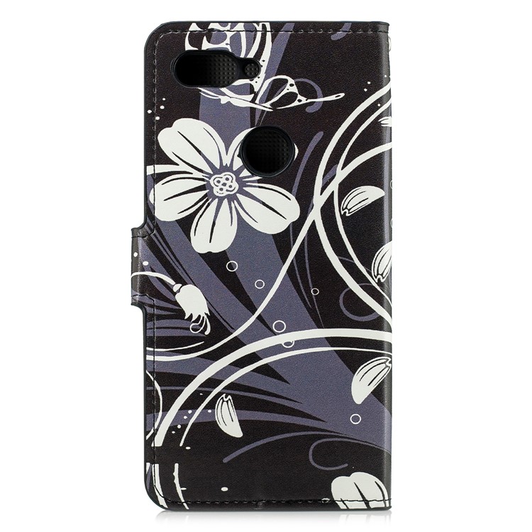 Musterdruck Lederkartensteckplätze Stehen Folio-Case-Schale Für Xiaomi Mi 8 Lite / Mi 8 Jugendliche (mi 8X) - Elegante Blumen-2