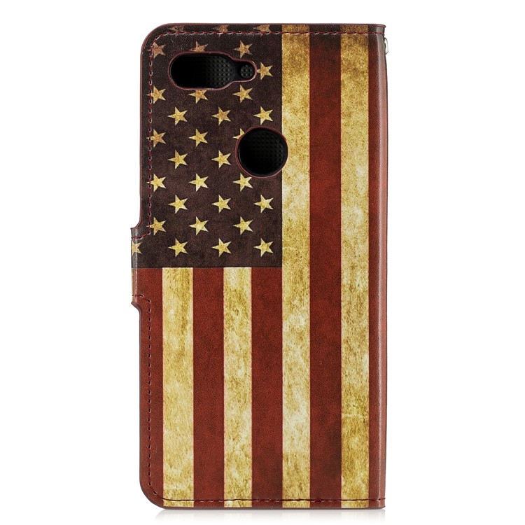 Pattern Printing Leather Card Slots Stand Folio Phone Case for Xiaomi Mi 8 Lite / Mi 8 Youth (Mi 8X) - Flag of America-2