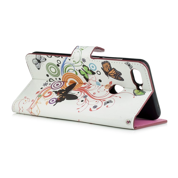 Pattern Printing Leather Card Slots Stand Folio Mobile Shell for Xiaomi Mi 8 Lite / Mi 8 Youth (Mi 8X) - Butterfly-3