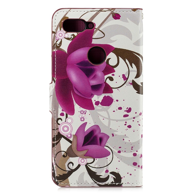 Pattern Printing Leather Card Slots Stand Folio Cell Phone Case for Xiaomi Mi 8 Lite / Mi 8 Youth (Mi 8X) - Purple Flower-2