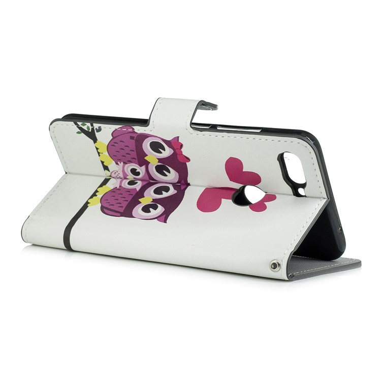 Pattern Printing Leather Card Slots Stand Folio Mobile Casing Shell for Xiaomi Mi 8 Lite / Mi 8 Youth (Mi 8X) - Owl Family-3