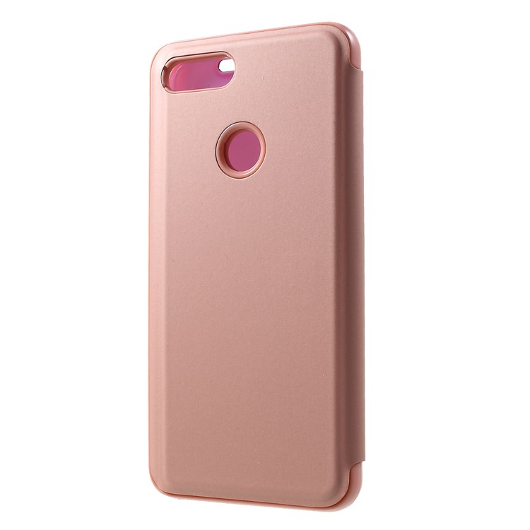 View Window Plated Mirror Surface Leather Stand Case for Xiaomi Mi 8 Lite / Mi 8 Youth (Mi 8X) - Rose Gold-2