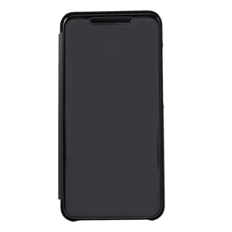 Вид Из Окошка С Зеркальной Поверхностью Кожаная Подставка Для Чехла Для Xiaomi Mi 8 Lite / Ми 8 Молодежи (ми 8X) - Черный-1
