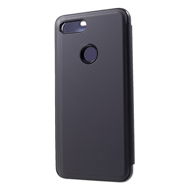 Вид Из Окошка С Зеркальной Поверхностью Кожаная Подставка Для Чехла Для Xiaomi Mi 8 Lite / Ми 8 Молодежи (ми 8X) - Черный-2