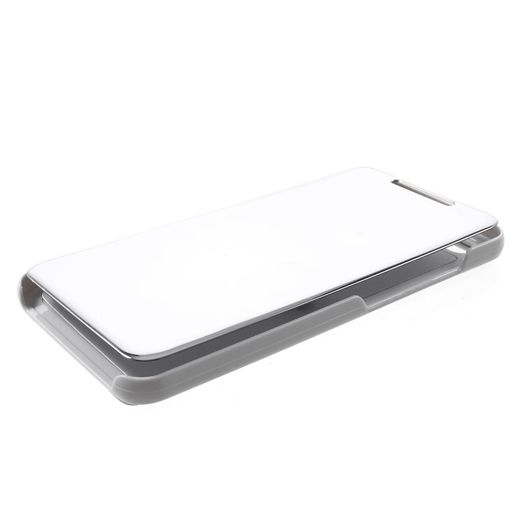 Ver Janela Banhado A Superfície Do Espelho De Couro Stand Case Capa Para Xiaomi Mi 8 Lite / Mi 8 Juventude (mi 8X) - Prata-4