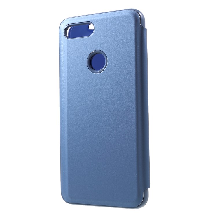 View Window Plated Mirror Surface Leather Stand Shell Cover Case for Xiaomi Mi 8 Lite / Mi 8 Youth (Mi 8X) - Baby Blue-2
