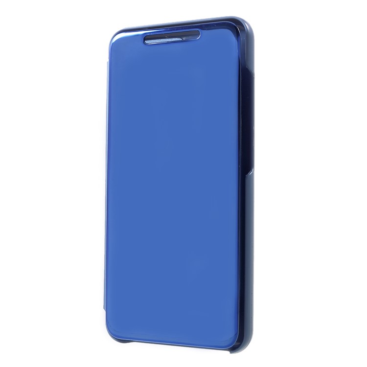 View Window Plated Mirror Surface Leather Stand Shell Cover Case for Xiaomi Mi 8 Lite / Mi 8 Youth (Mi 8X) - Baby Blue-3