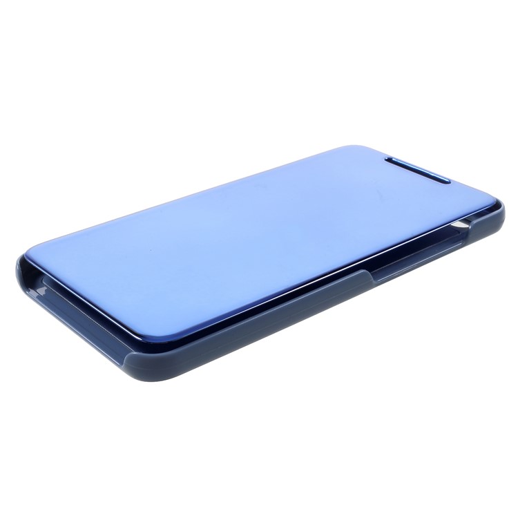 View Window Plated Mirror Surface Leather Stand Shell Cover Case for Xiaomi Mi 8 Lite / Mi 8 Youth (Mi 8X) - Baby Blue-4